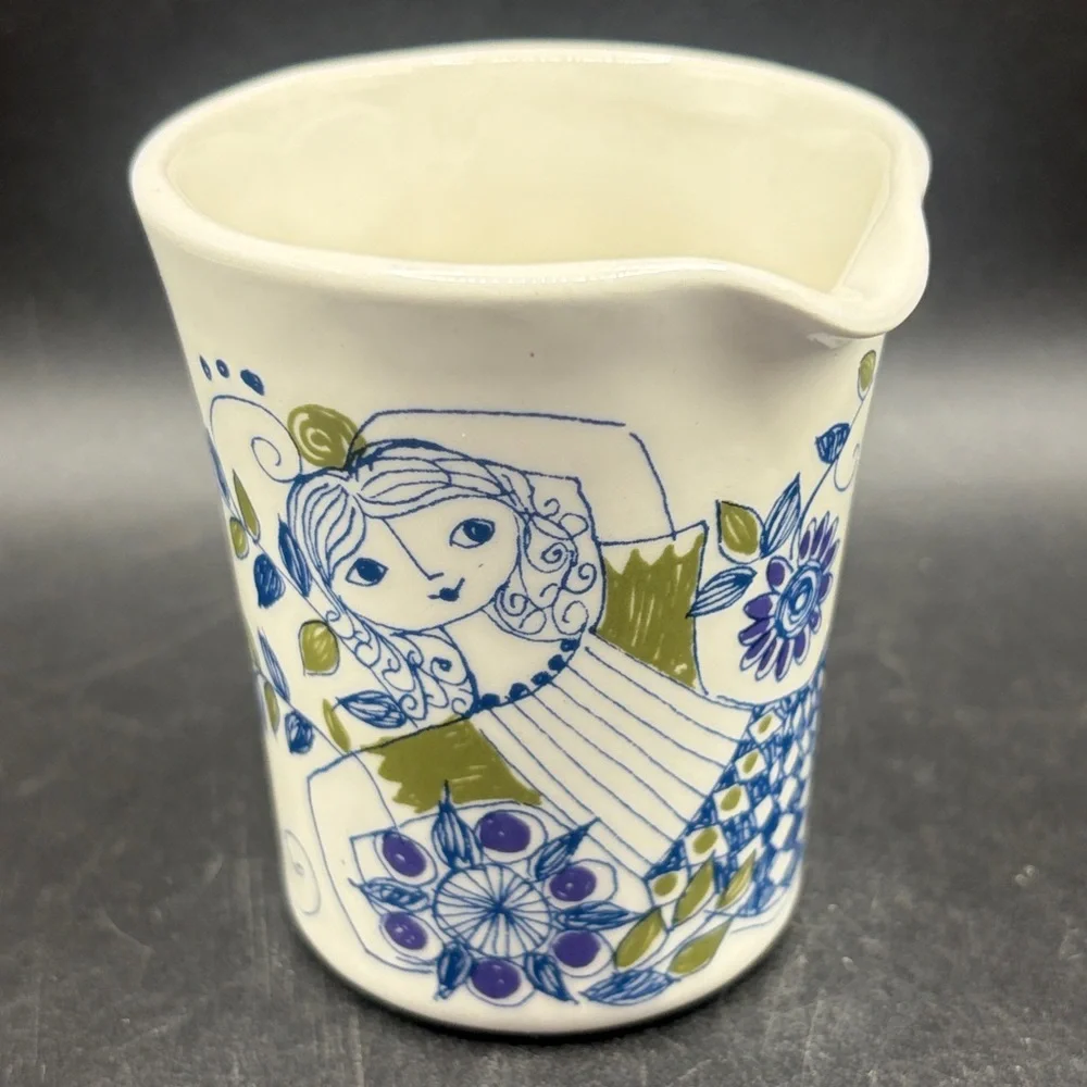 Figgjo Flint Norway Turi Design Lotte Ceramic Folk Art Style Lady Figure Creamer
